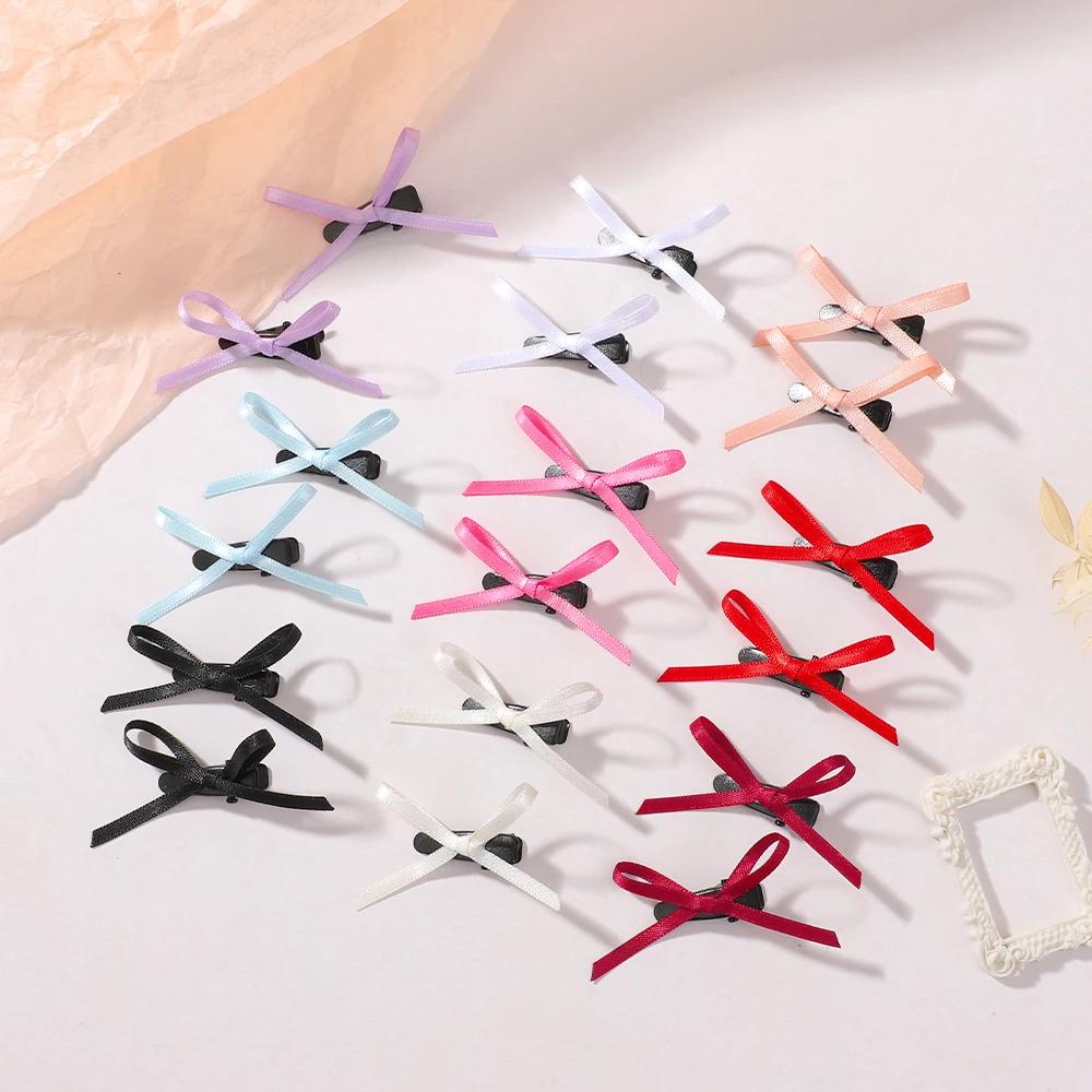 LOVEKIKI 10Pcs Mini Hair Bows Clip Women Girls Y2k Ins Style Dress Up Hair Bangs Clips Party Colorful Ribbon Hairgripes Headwear