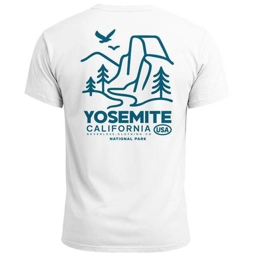 Back Print T-Shirt Men s Outdoor Illustration Graphic California Yosemite XXXL