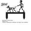 Easy Install Garden Stake Skeleton Dog Stake Black Walking Metal Decoration Stable for Lawn Funny Halloween Yard Art Outdoor Decoration