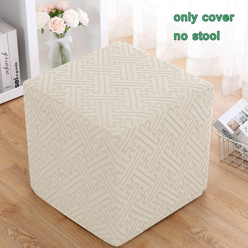 

1PC Solid Color Square Ottoman Stool Covers All-Wrapped Sofa Footstool Slipcover Pouf Seat Cover for Living Room Bedroom Decor 1 piece