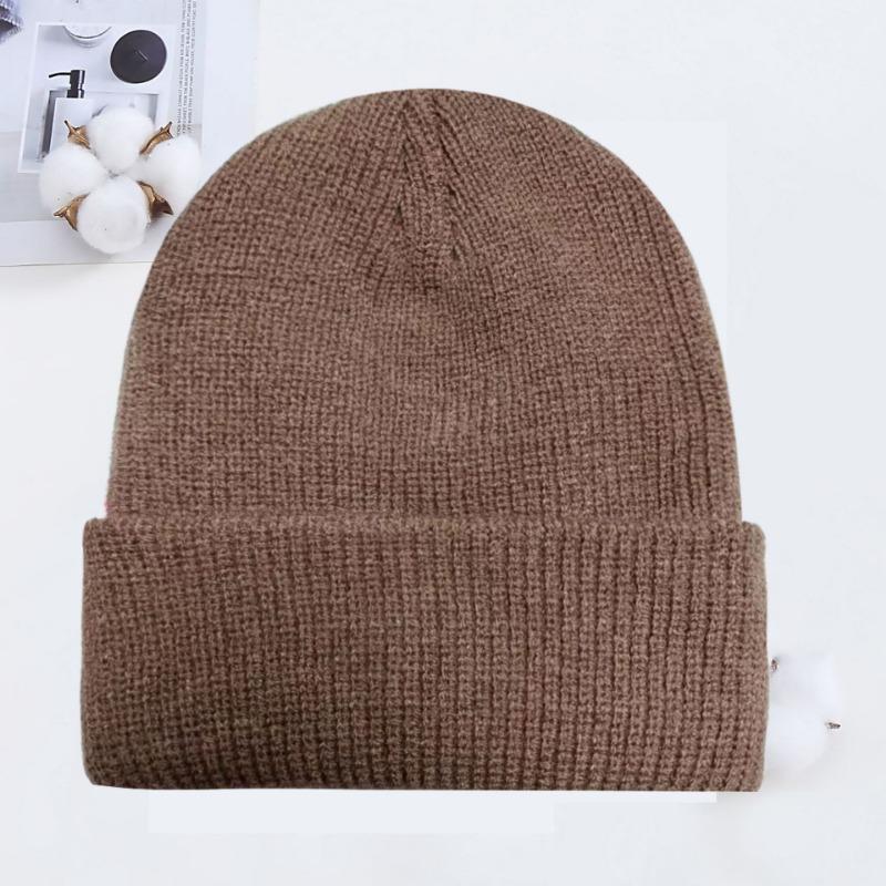 Winter knitted hat embroidered wool hat warm men's and women's simple fashion acrylic pullover hat