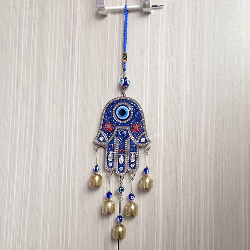 Hamsa Hand Fatima Hand Wind Chimes Good Lucky Hamsa Hanging Pendant  Outdoor Garden