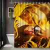 2D Flat Naruto Anime Naruto Uzumaki Nine-Tails Chakra Mode Print Waterproof Shower Curtain For Bathroom Decor