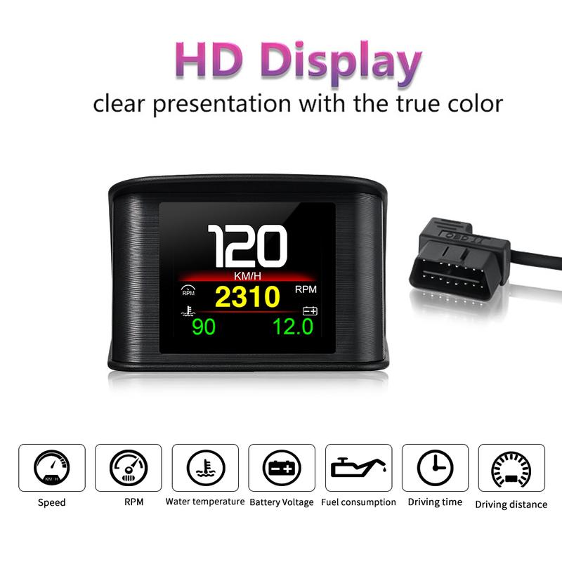 P10/P10-PRO Car Head Up Display OBD2 Smart Digital Dashboard Head Up Display Mileage OBD Driving Computer Temperature Gauge