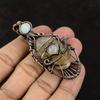 Evil Eye Plume Agate Copper Wire Wrapped Pendant Moonstone Copper Jewelry Handmade Pendant Moonstone Pendant Evil Eye Jewelry Gift For Mom
