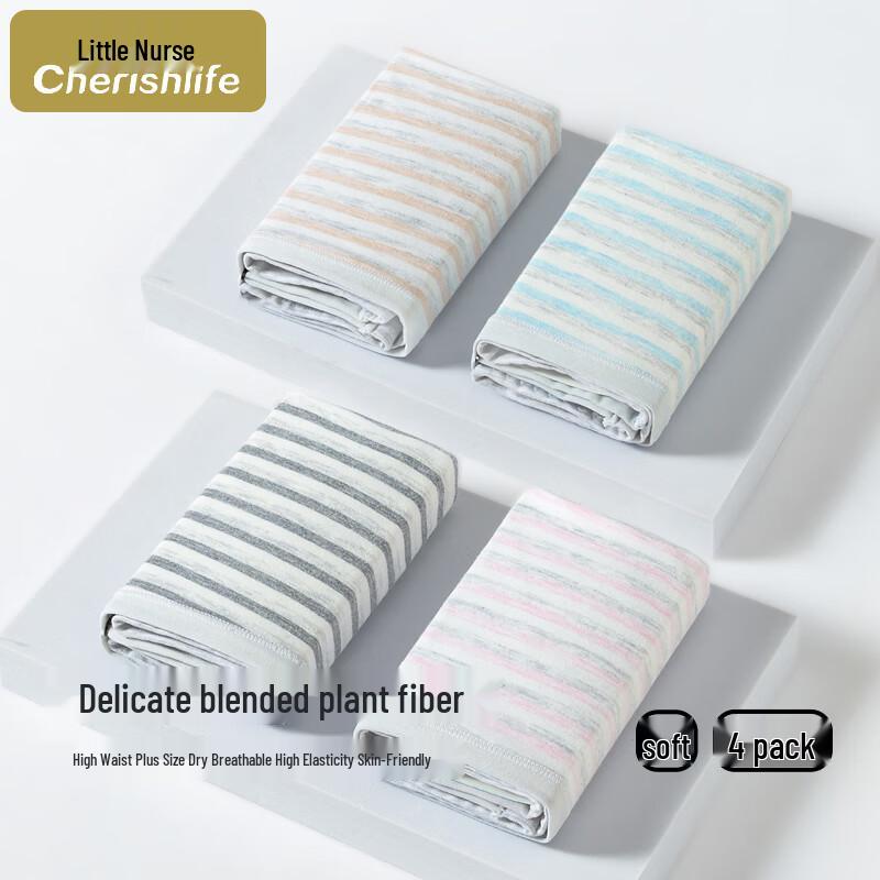 

Little Nurse Women s High-Waist Striped Briefs 4-Pack XL (175)