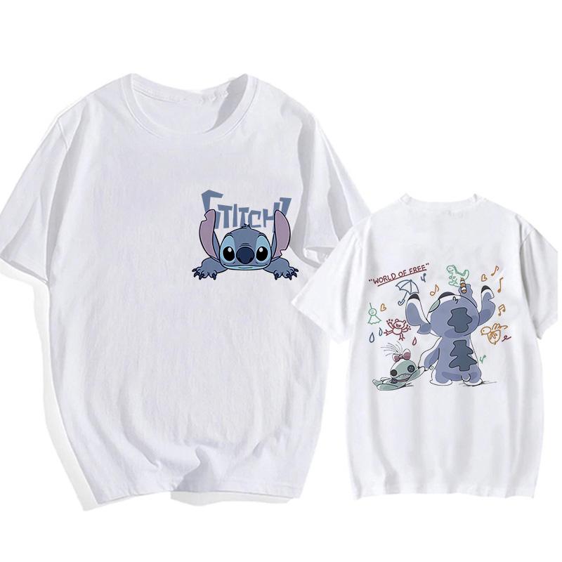 Hip Hop Shirt EU Size Unisex Disney Lilo Stitch Cartoon T Shirt Stitch Cute Unisexga Tshirt Yk Graphic Tshirt Top Tees Clothes