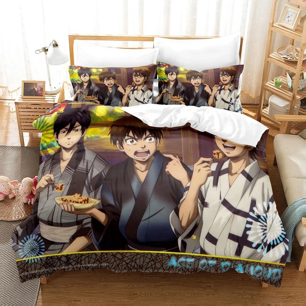 3d Print Anime Ace of Diamond 2_3pcs Bedding Set Boys Girls Twin Queen Size Duvet Cover Pillowcase Bed Kids Adult Home Textiles