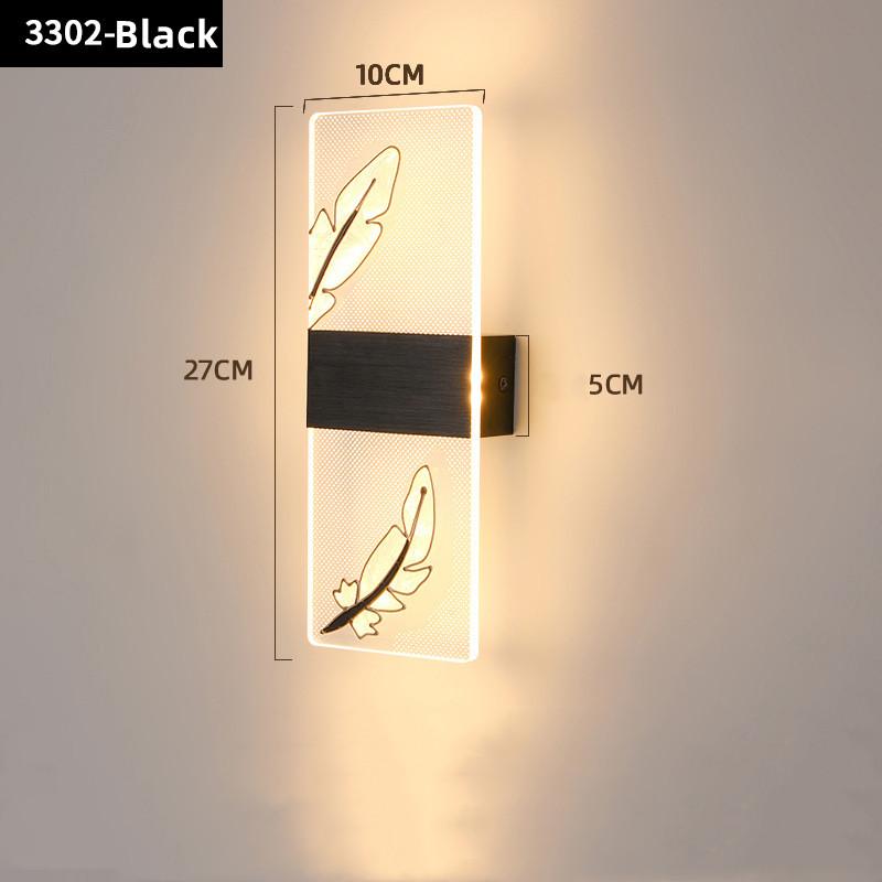 

Светодиодный настенный светильник, акриловый, простой, квадратный, для спальни, прикроватный светильник, гостиная, балкон, проход, настенный светильник, бра для коридора 8w&3 color dimming