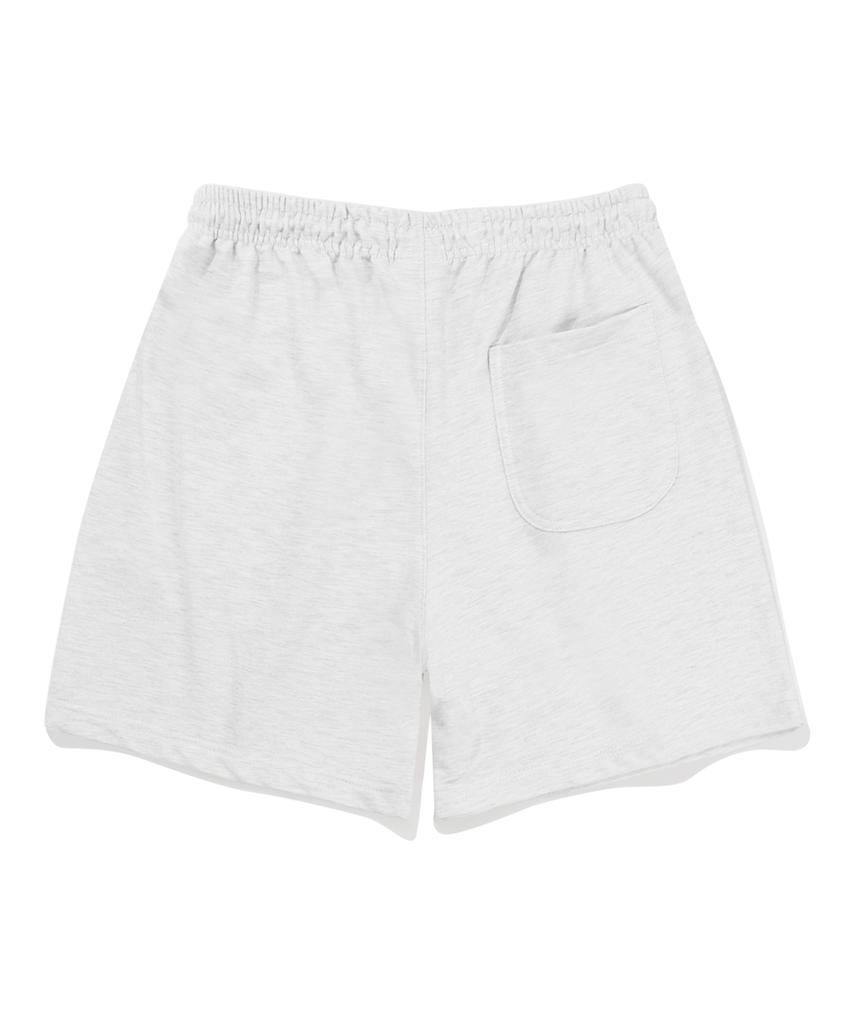 Gainsboro Sweat Shorts_White Melange
