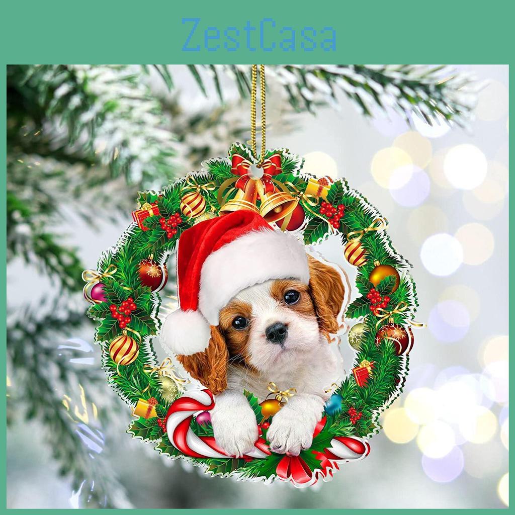 2022 New Christmas Dog Decoration Acrylic Hanging Ornament For Home And Car