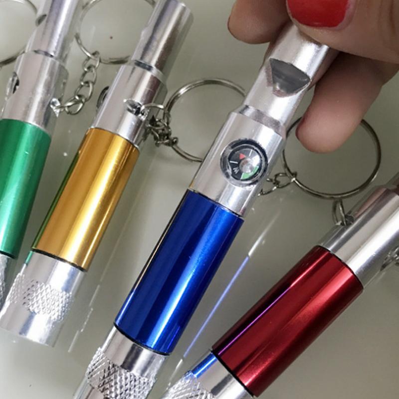 Whistle With Flashlight Quality Emergency Kit Keychain Climbing Keyring Portable Survival Outdoor Whistle 3-In-1 Flashlight Comp
