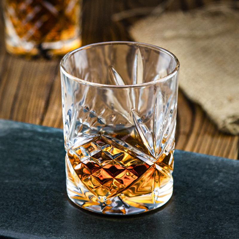 2pcs Set 11 Oz 330ml Carved Crystal Whiskey Brandy Glasses Juice Milk Tea Mugs Transparent Party Restaurant Wedding Drinkware