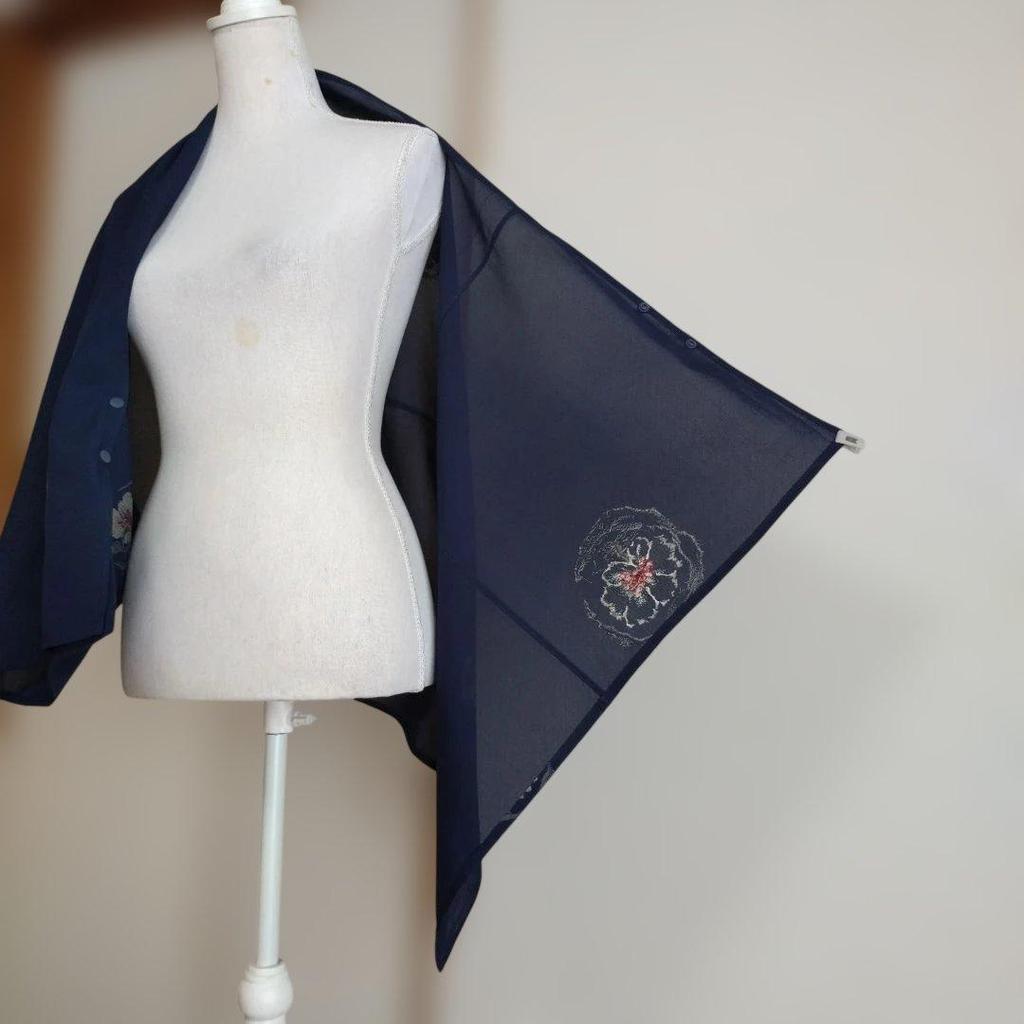 Used Summer Kimono Sha Remake Bolero Sheer feel, air conditioning countermeasure Handmade