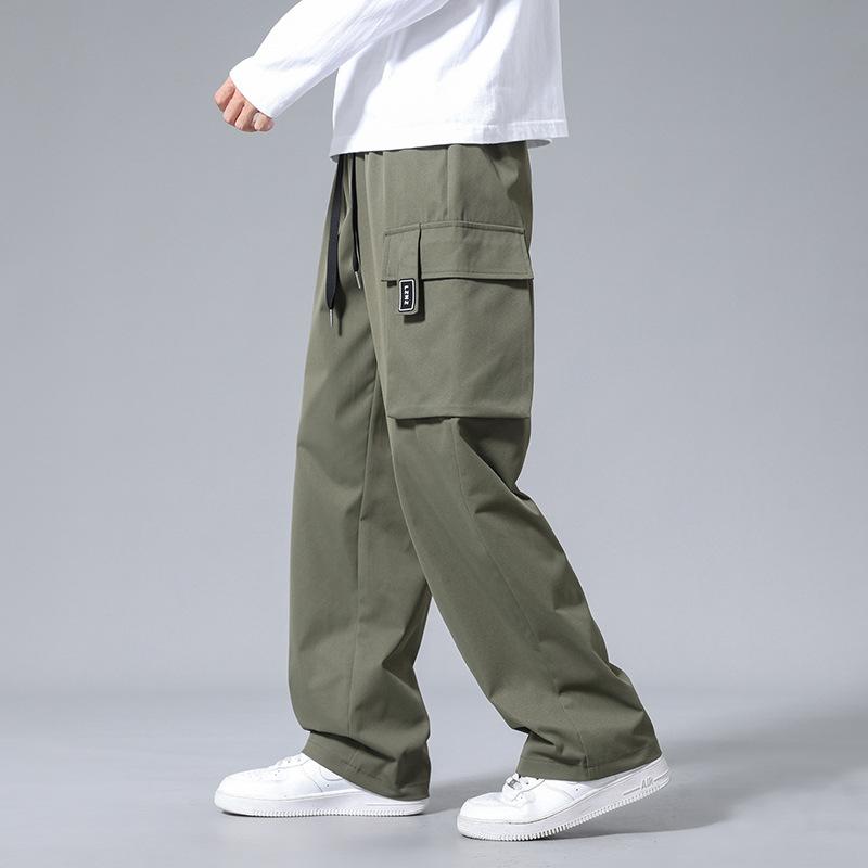 Straight-leg Overalls for Boys Spring Autumn Thin Trendy Brand Loose Drapey Casual Trousers