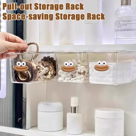 Storage Rack Smooth Pull Transparent Visual Slide Rail Buckle Easy to Use Clear View Storage Organizer Pull-out Pantry Rack