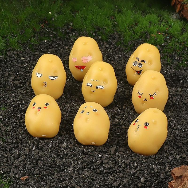 

8pcs Miniature Resin Potato Simulation Cute Dollhouse Mini DIY Food Simulation Desktop Ornament Craft Decorative Accessories New 8pcs