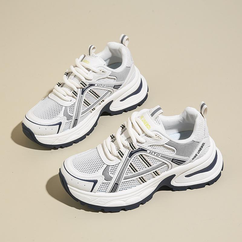

2024 summer new women s sneakers, Korean version of platform dad shoes, fashionable and casual mesh breathable women s shoes 35