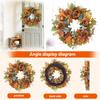 Couronne de Pivoines et Hortensias Artificiels avec Feuillages Mixtes et Baies pour Décoration Saisonnière de la Maison Accrochage sur la Porte d'Entrée Murale