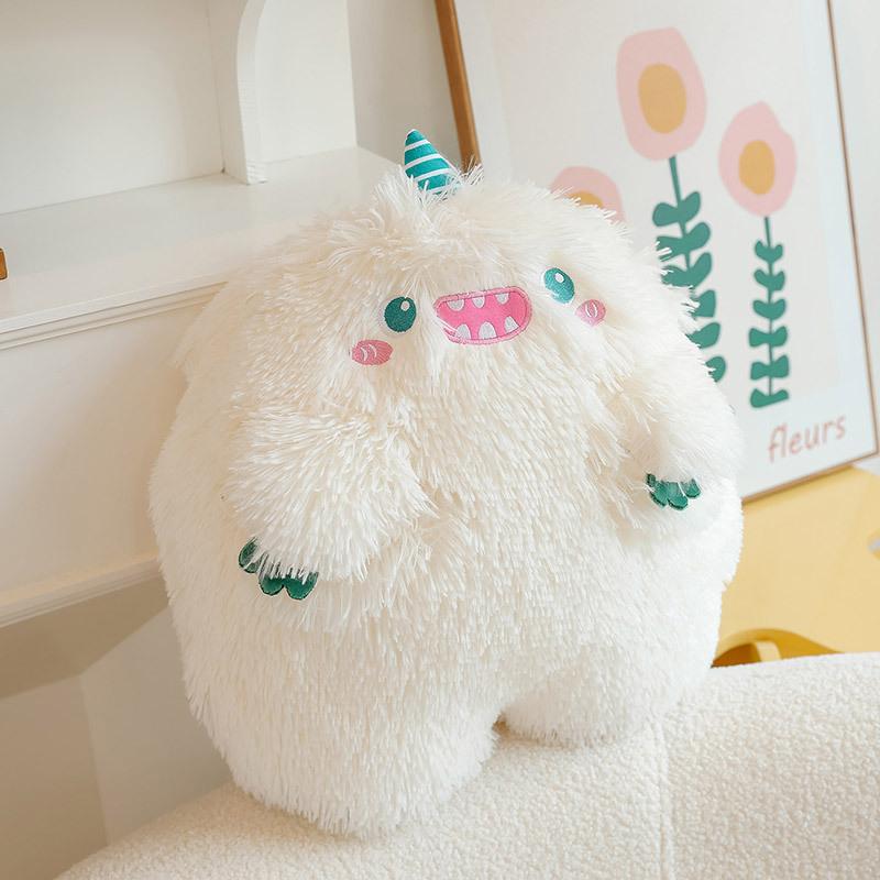 Green Monster Plush Toy Stuffed Animal Pillow, Cute Cartoon Doll for Sleeping, Cuddle Buddy Gift for Kids and Adults