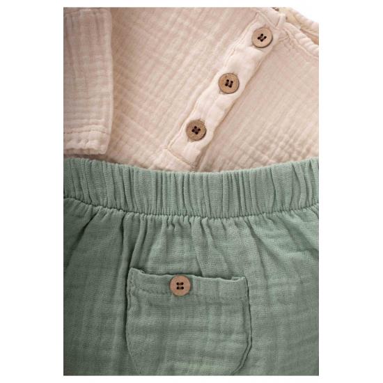 Set cămașă de muselină organică oversize 0 4 ani