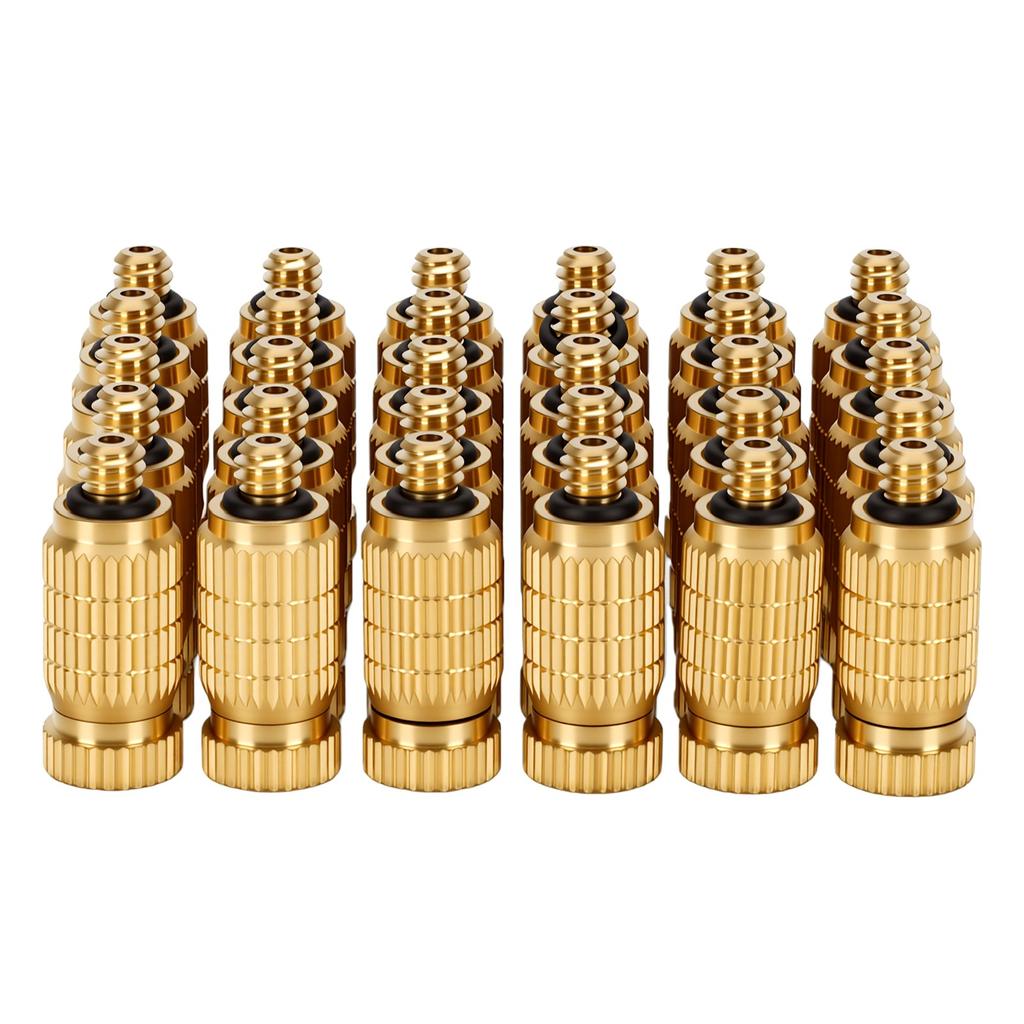 30pcs Brass Misting Nozzle 10 24 UNC Fogging Spray Head Misting System Tips for Landscaping Outdoor Cooling System