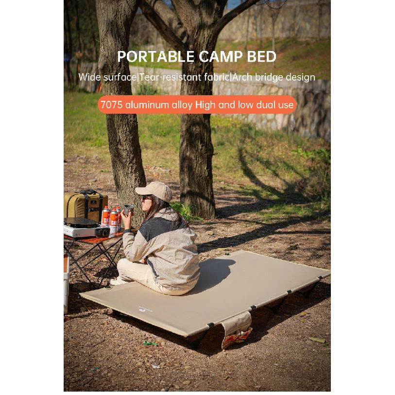 Upgrade 4 Rods Widen Folding Camping Cot Bed 80/90cm Portable Ultralight Outdoor Travel Sleeping Bed 1-2 Person Camp Folding Bed