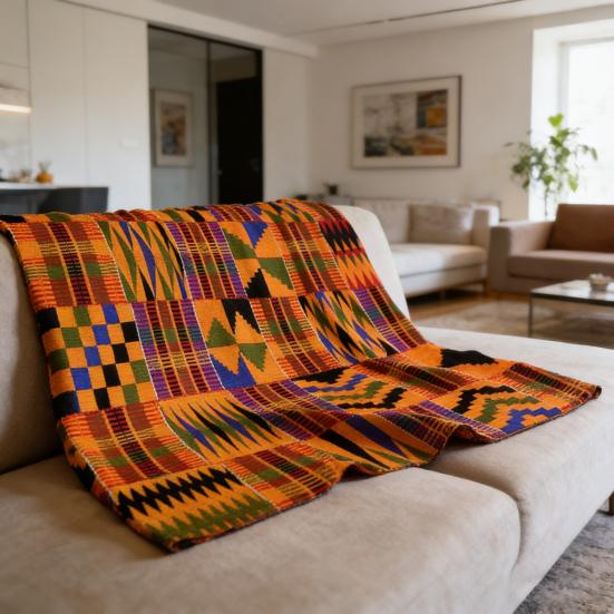 Flannel Kente Blanket African Tribal Ethnic Print Throw Blanket Geometric Colorful Cozy Blanket for Men Women Kids Home Couch Bed Decor