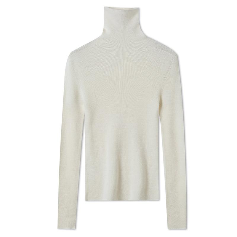 Machine washable seamless all-in-one wool sweater women's 0 pure wool slim-fitting inner and bottomed knitted sweater women's top