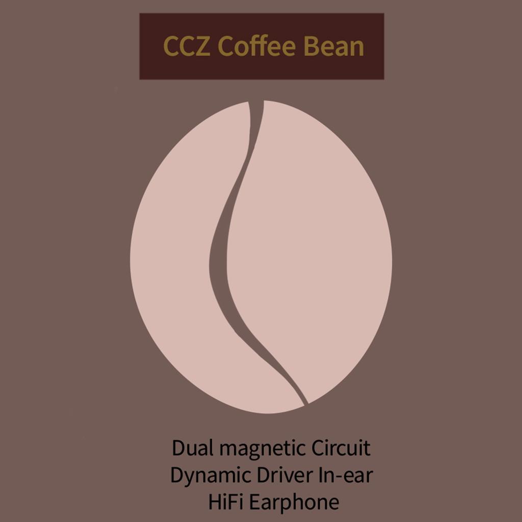 CCZ Coffee-Bean In-Ear Earphones 1DD Driver Noise Canceling Stage Monitor Headphones Immersive Hi-Fi Stereo Sound Wired Gaming Earbuds