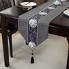 Waterproof New Chinese Style Table Flag Tea Ceremony Zen Tea Mat Tea Table Fabric Long Strip Tablecloth Chinese Style Tablecloth