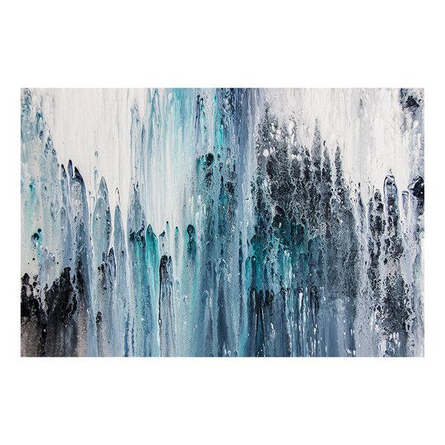 

Современная абстрактная синяя картина на холсте, краска, настенные панно для гостиной, скандинавское настенное искусство, модульные декоративные картины, домашний декор 20cm×40cm NoFrame