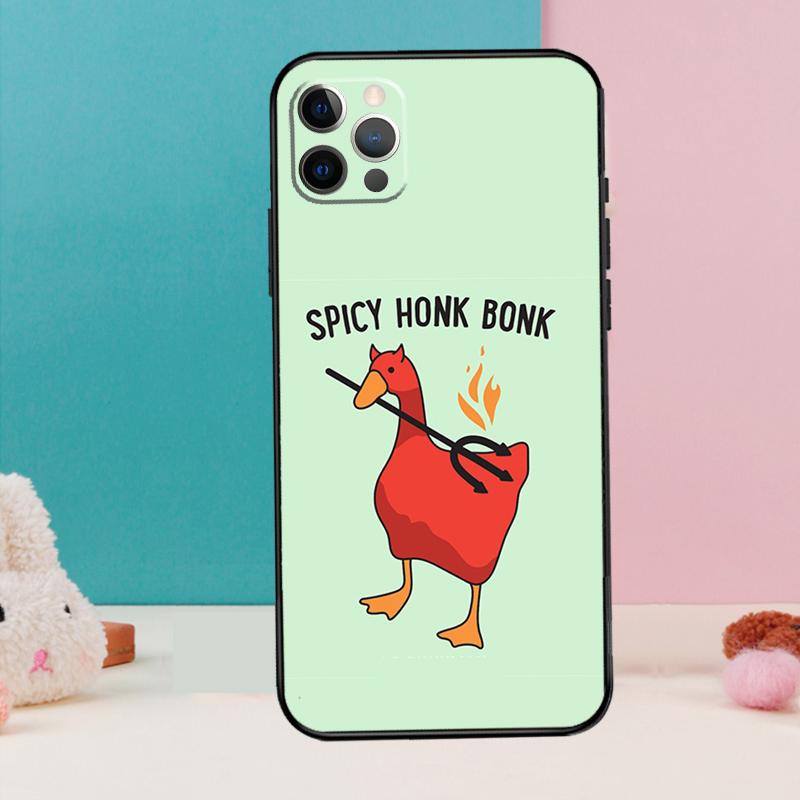 Duck Goose Honk Bonk Funny Meme Phone Case For iPhone 18 17 Air 16 14 13 12 11 15 Pro Max 12 13 Mini 15 16 Plus 16e Cover Coque