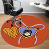 1pc Heart Cat Office Round Area Rug,  Mat Suitable For Office, Under Office Chairs Bedroom Living Room Home Decor, Room Deco