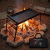 Camping Barbecue Plate Raised Side Rails Folding Grill Angled Legs