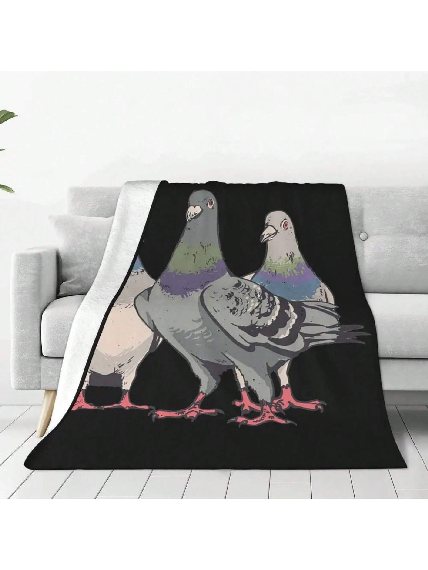 Pigeons, Pigeon Breeding, Pigeon Fanciers Blankets Flannel Portable Sofa Throw Blankets For Couch Bedding Throws Bedspread 75X95CM серый