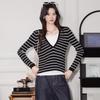 Women's Faux Two-Piece Striped Patchwork Knit Sweater