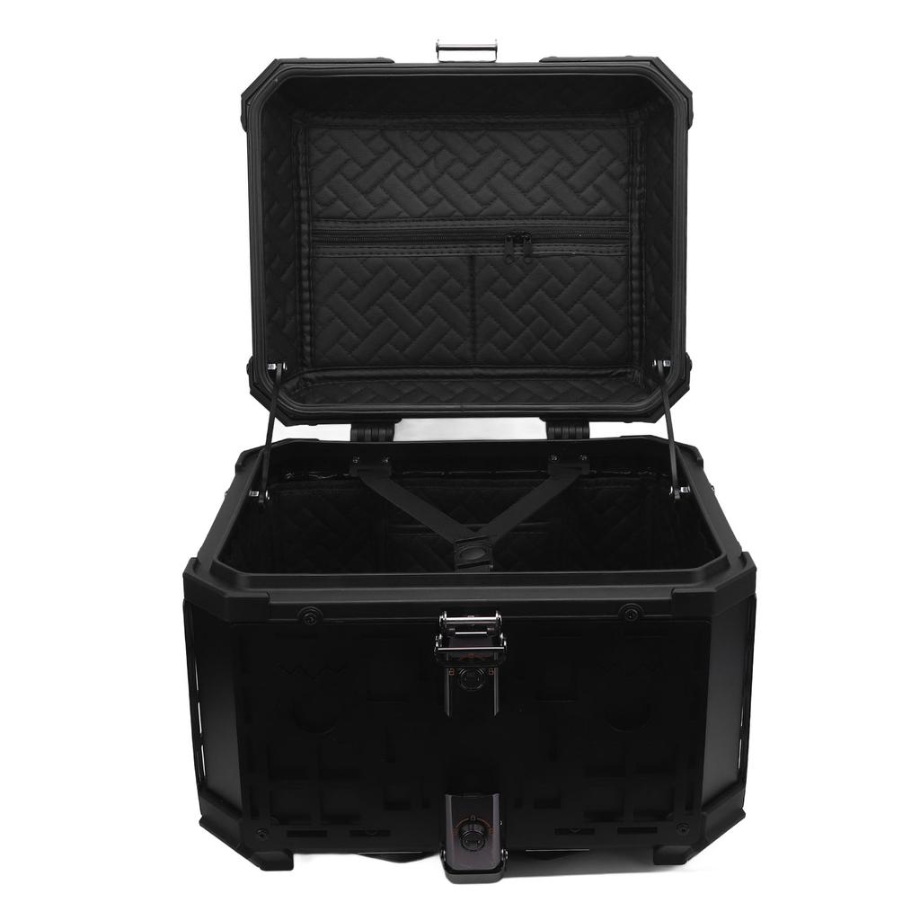 Motorcycle Rear Case 45L Aluminum Alloy with Safety Lock Quick Release Waterproofing Universal Trunk Top Box