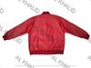 AL KHALID Men's Genuine Lambskin Leather Red Bomber Jacket Baseball Varsity Style Jacket