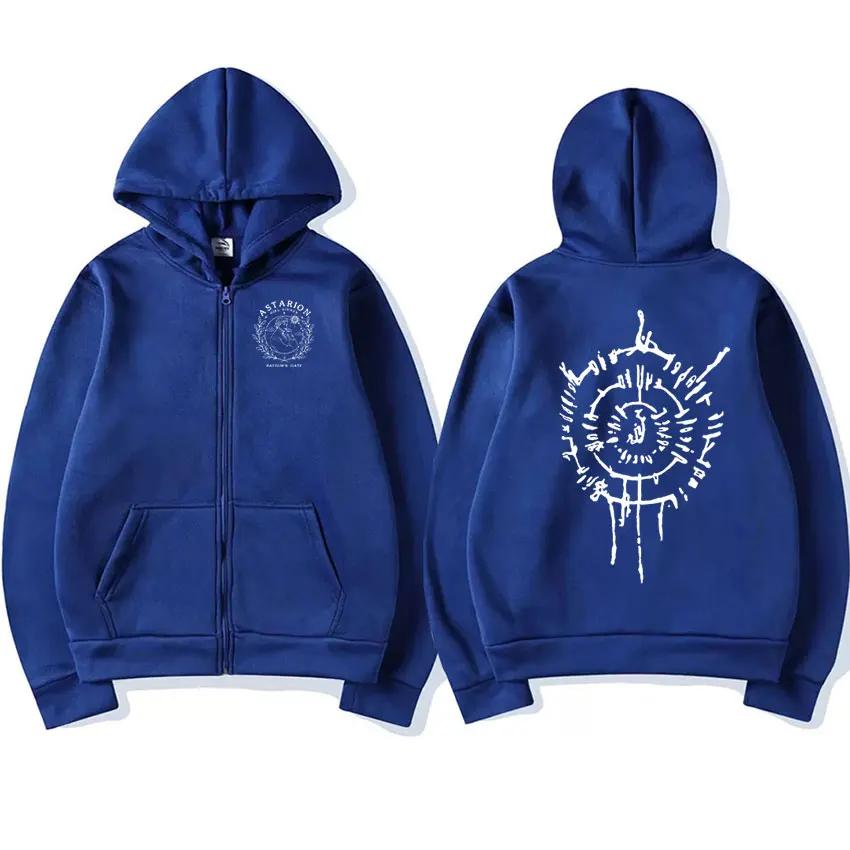 Astarion Print Zipper Hoodie Men Casual Fashion Oversized Zip Up Sweatshirt Unisex Coats Pullover Hoody Harajuku