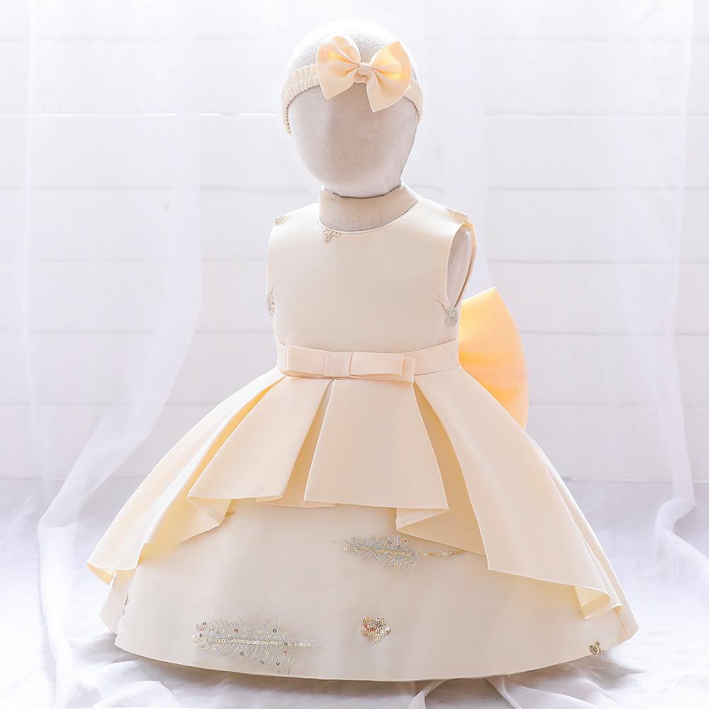 Children's Princess Formal Flower Girl Dress with Bow