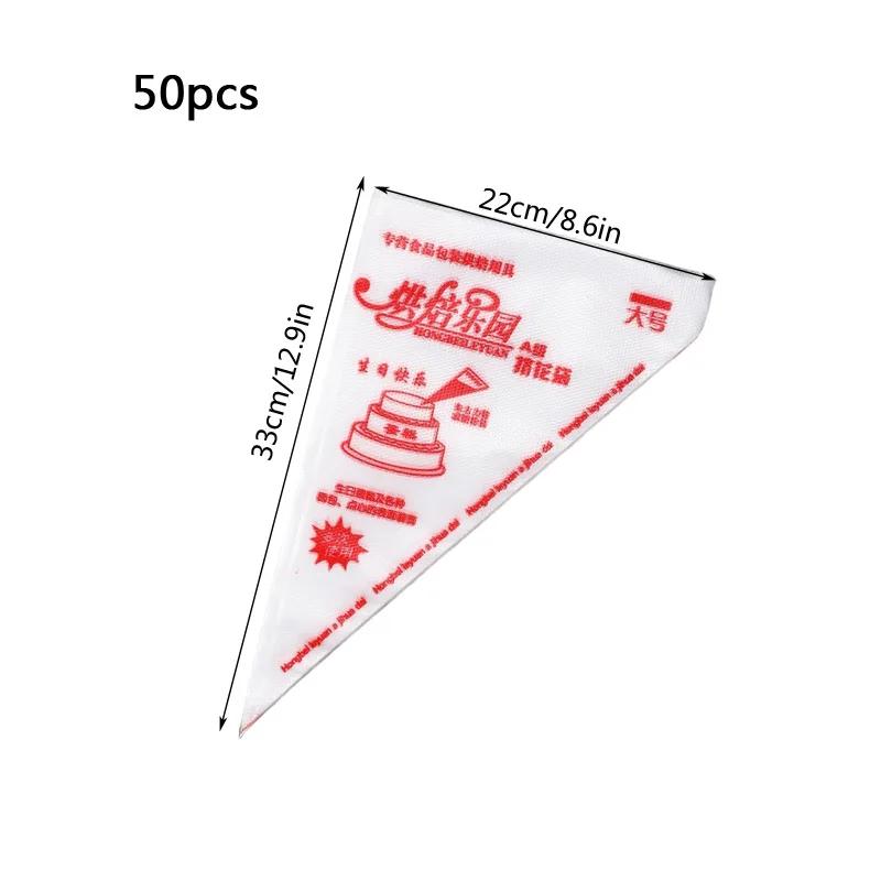 50pcs Thick Disposable Pastry Bags DIY Cake Cream Decoration Piping Bag for Fondant Frosting Cupcake Cookie Baking Supplies