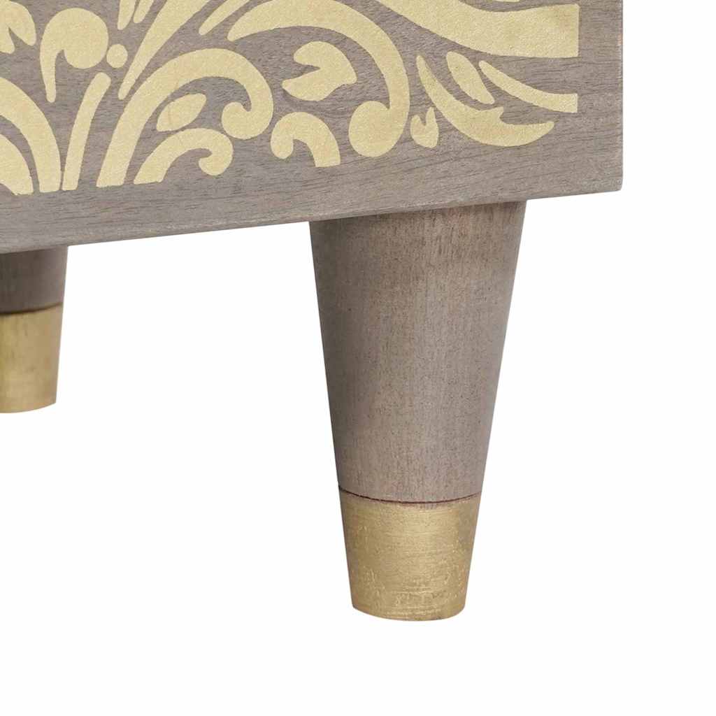 Sideboard Gray and Gold 40 x 33 x 75 cm Solid Mango Wood
