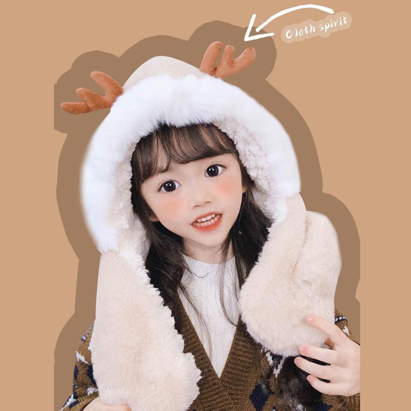 Crăciun Copii Fete Băieți Copii mici Bebeluși Iarnă Pălărie caldă Drăguț Cerb Elan Antlers Esarfă cu glugă Earflap