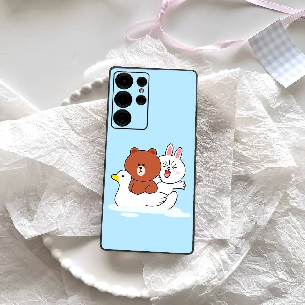 Cartoon Cute C-Cony B-Brown Phone Case For Samsung S 24 Fe 25 Ultra Plus 20 Lite 21 30 22 23 24 22 Ultra 5G Fundas
