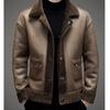 He & Pin Hui Men's Double-Sided Wool Jacket: Loose Fit, Lapel Design, Non-Pilling, Drop Shoulder, Versatile Winter Wear
