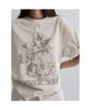 8SECONDS Grunge Oversized Dyed Graphic T-Shirt Beige