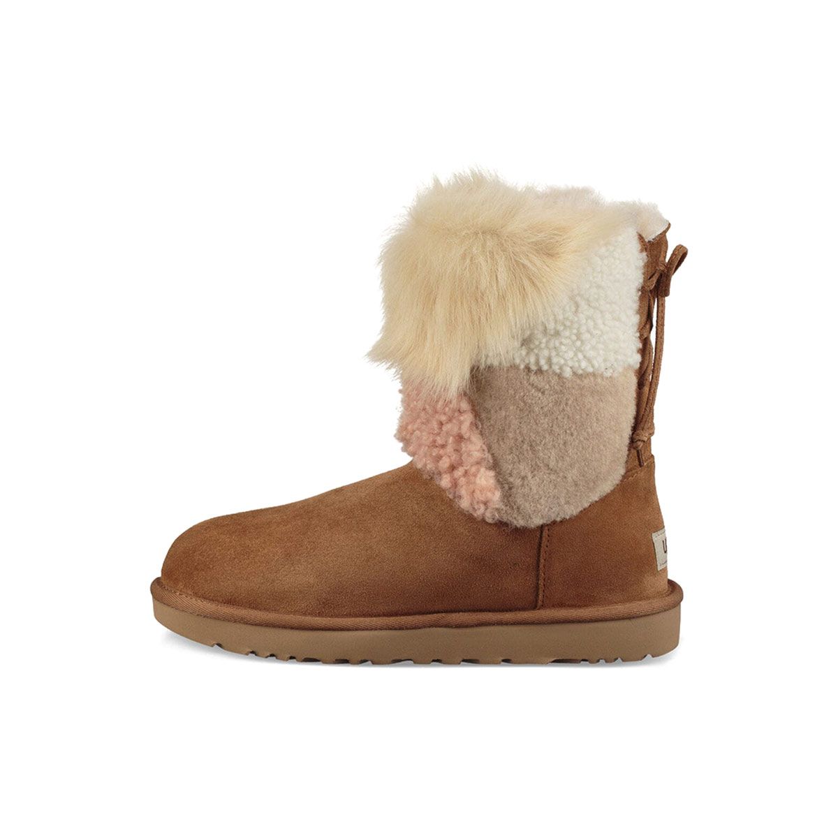 

UGG Classic Short Patchwork Fluff Lined Snow Boots Women boots Chestnut-Brown 1098071-CHE 36