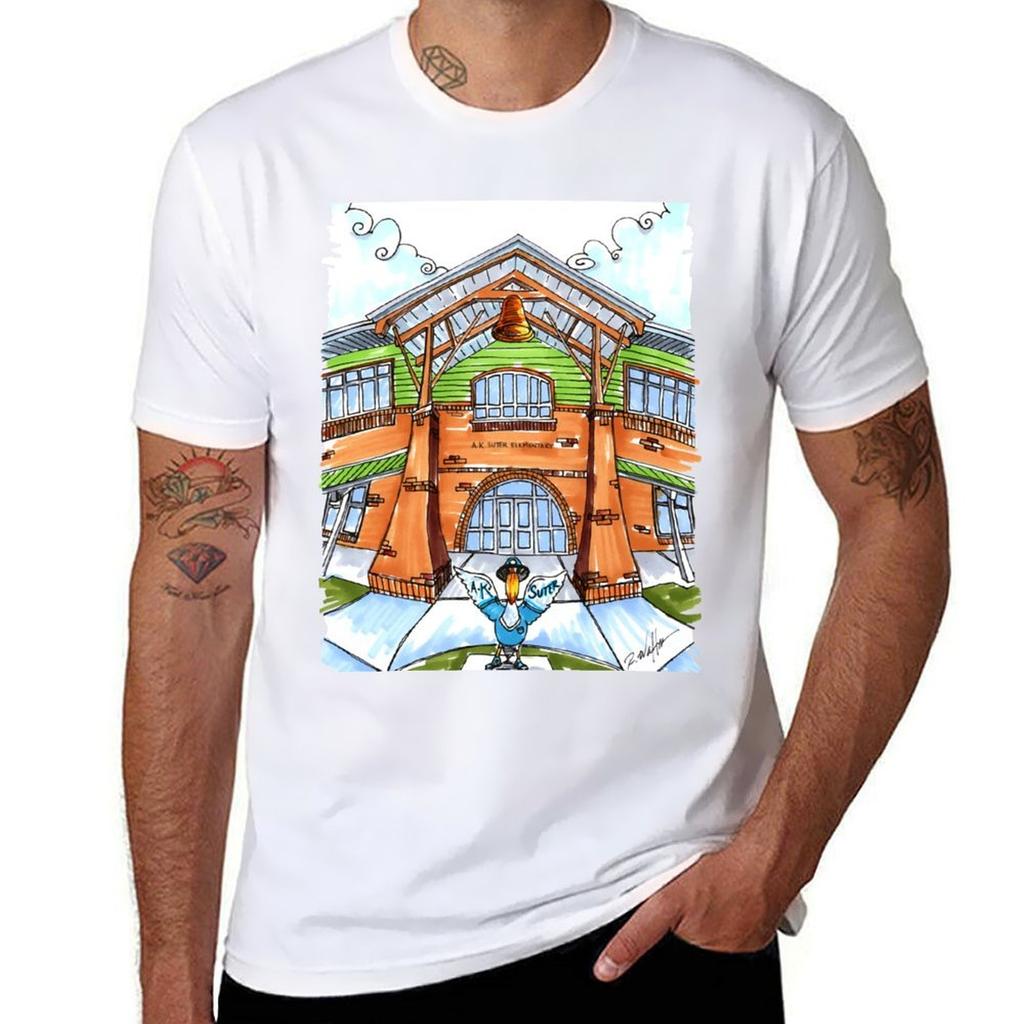 AK Suter EleUnisextary Watercolor Painting TShirt Casual Everyday Wear TShirt
