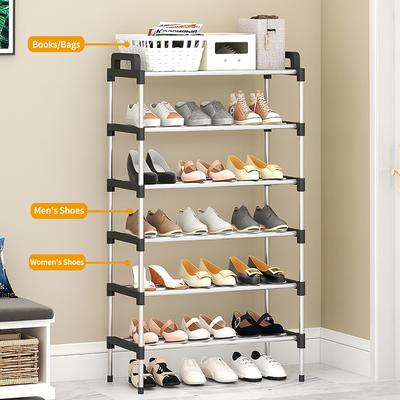 Platzsparender mehrschichtiger Schuhschrank aus Kunststoff, staubdichtes Aufbewahrungsregal, einfache Haushalts-Eisenwaren für Wohnheim, kleine Schuhe